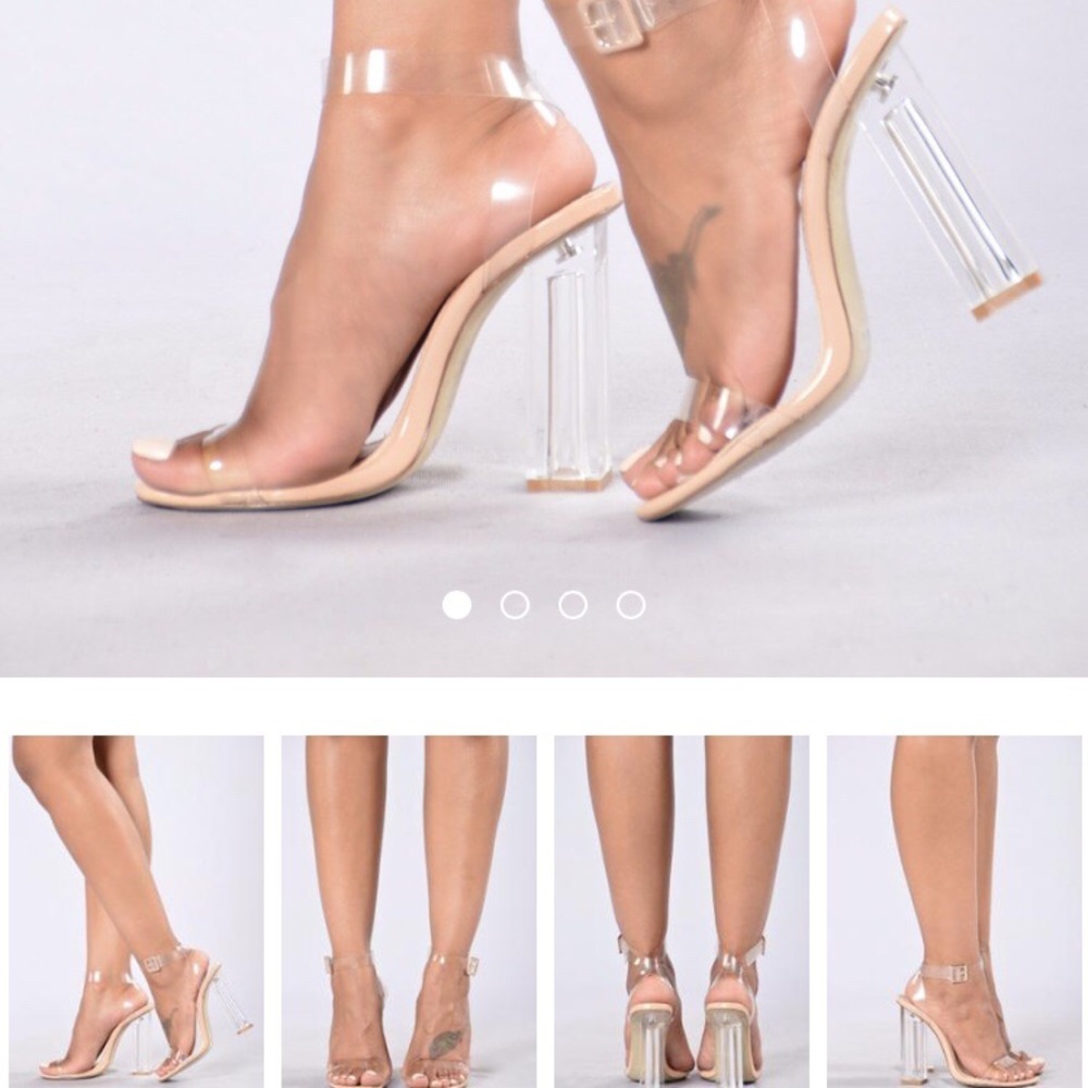 Clear block heels fashion nova